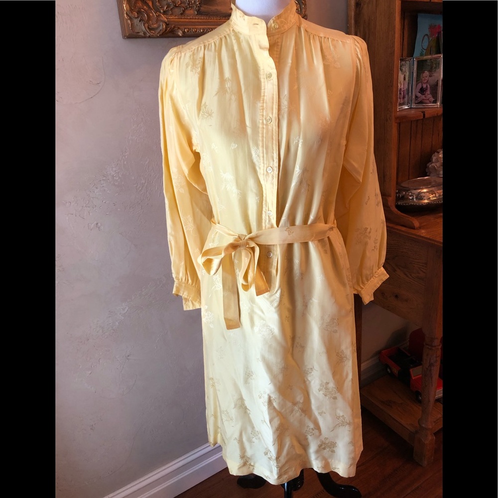 Vintage Yellow Silk Dress